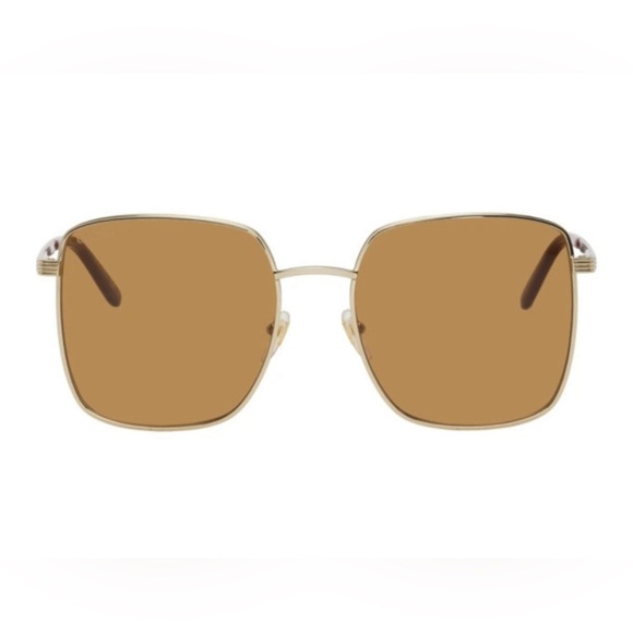 Gucci Gold Square Sunglasses GG0802S - Picture 1 of 6